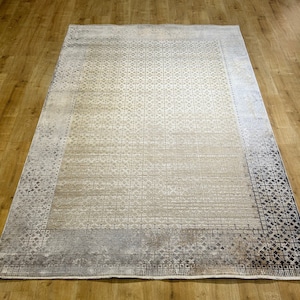 5x8 ft Gray Gold Bamboo Rug, Turkish Rug, Top Quality Rug, Bamboo Rug, Carpet For Living Room, High Quality Bamboo Rug, Turkish Bamboo Rug