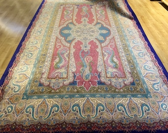 8x11 ft Pink Blue Silk Rug, Luxury Silk Rug, Palace Silk Rug, High Quality Silk Rug, Silk from Turkey, Persian Rug, Rug For Living Room