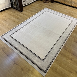 5x8 Gray Black Bamboo Rug, Oversize Rug, High Quality Rug, Carpet For Living Room, Palace Bamboo Rug, Naturel Bamboo Rug from Turkey