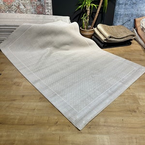5x8 ft White Gray  Bamboo Rug, Modern Bamboo Rug, High Quality Bamboo Rug, Turkish Rug, Bamboo Rug, Rug For Living Room, Top Quality Rug