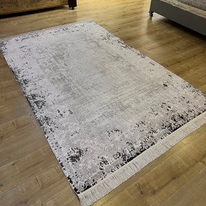 5x8 ft Gray Black Bamboo Rug, Oversize Rug, High Quality Rug, Carpet For Living Room, Palace Bamboo Rug, Naturel Bamboo Rug from Turkey