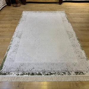 5x8 ft Gray Green Bamboo Rug, Oversize Rug, High Quality Rug, Carpet For Living Room, Palace Bamboo Rug, Naturel Bamboo Rug from Turkey
