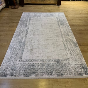 5x8ft Light Gray White Bamboo Rug, Oversize Rug, High Quality Rug, Carpet For Living Room, Palace Bamboo Rug, Naturel Bamboo Rug from Turkey