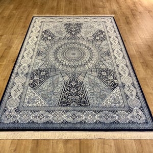 5 x 8 ft witblauw zijden tapijt, zijden tapijt, hoogwaardig tapijt, tapijt voor woonkamer, paleiszijden tapijt, zijden tapijt uit Turkiye