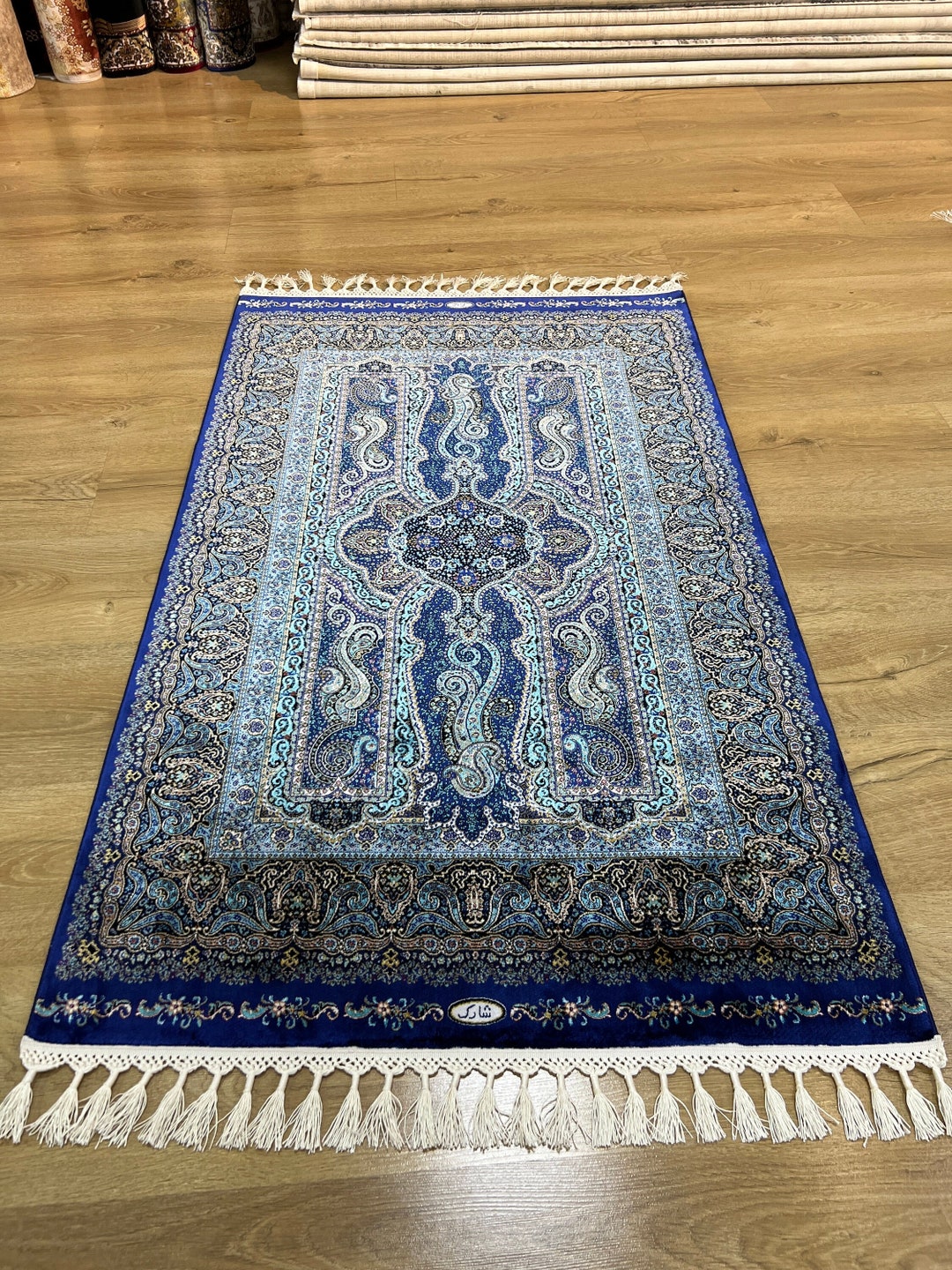 Sileh Rug Blue Beige Silk Rug, Luxury Silk Rug, Palace Silk Rug, High Quality ...