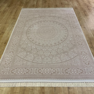 5x8 ft Beige Brown Bamboo Carpet, Turkish Rug, Top Quality Rug, Bamboo Rug, Carpet For Living Room, High Quality Rug, Turkish Bamboo Rug