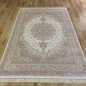 5x8 ft Brown Beige Turkish Bamboo Rug, Top Quality Rug, Bamboo Carpet, Rug For Living Room, High Quality Bamboo Rug, Bamboo Rug, Home Decor