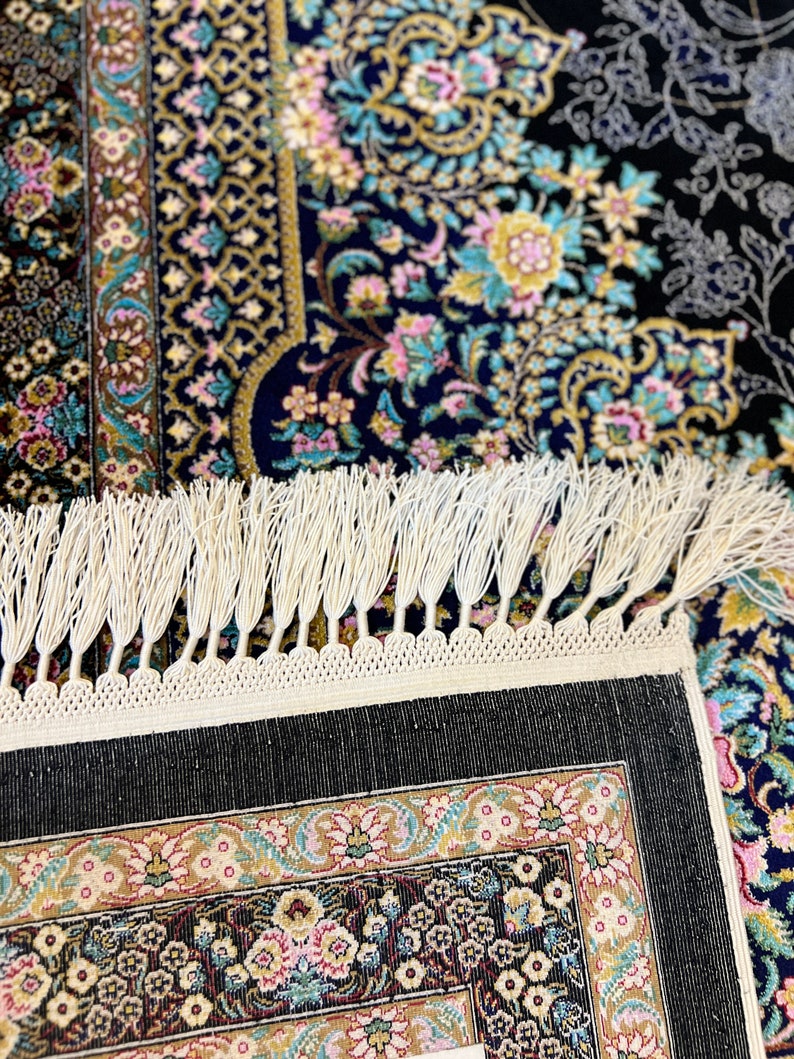 Blue Gray Silk Rug Luxury Silk Rug Palace Silk Rug High Etsy Australia