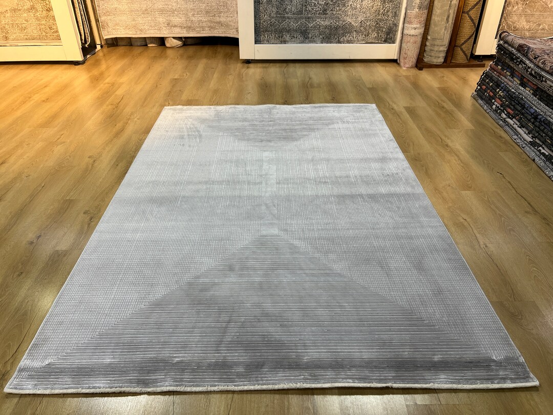 5x8 Ft Ivory Cream Bamboo Rug, Striped Modern Bamboo Carpet - Etsy