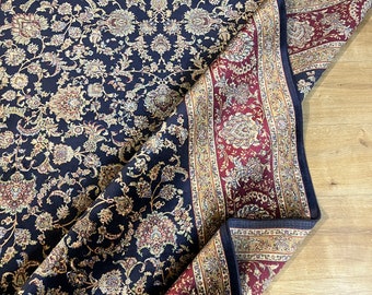 5x8 ft Dark Blue Red Silk Rug, High Quality Rug, Carpet For Living Room, Palace Silk Rug, Naturel Silk Rug from Turkiye, Silk Carpet