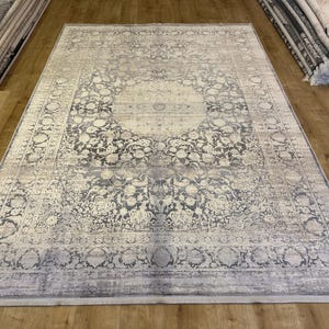 7x10 ft Gray Bamboo Modern Rug, Home Decor, Rug For Living Room, Luxury Bamboo Rug, Acrylic Rug, High Quality Bamboo Rug, Bamboo Rug
