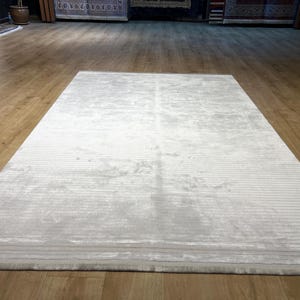 5x8 ft Cream White Bamboo Carpet, Bamboo Rug, High Quality Rug, Bamboo Acrylic Rug, Turkish Modern Rug, Bamboo Turkish Rug, Home Decor