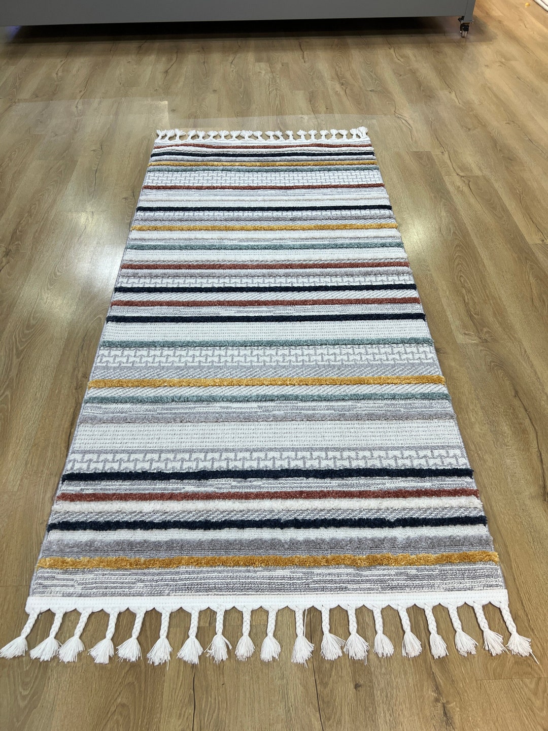 White Rainbow Acrylic Rug, Embossed Carpet, Special Size Carpet ...