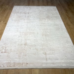 5x8 ft Cream Brown Bamboo Carpet, Bamboo Rug, High Quality Rug, Bamboo Acrylic Rug, Turkish Modern Rug, Bamboo Turkish Rug, Home Decor