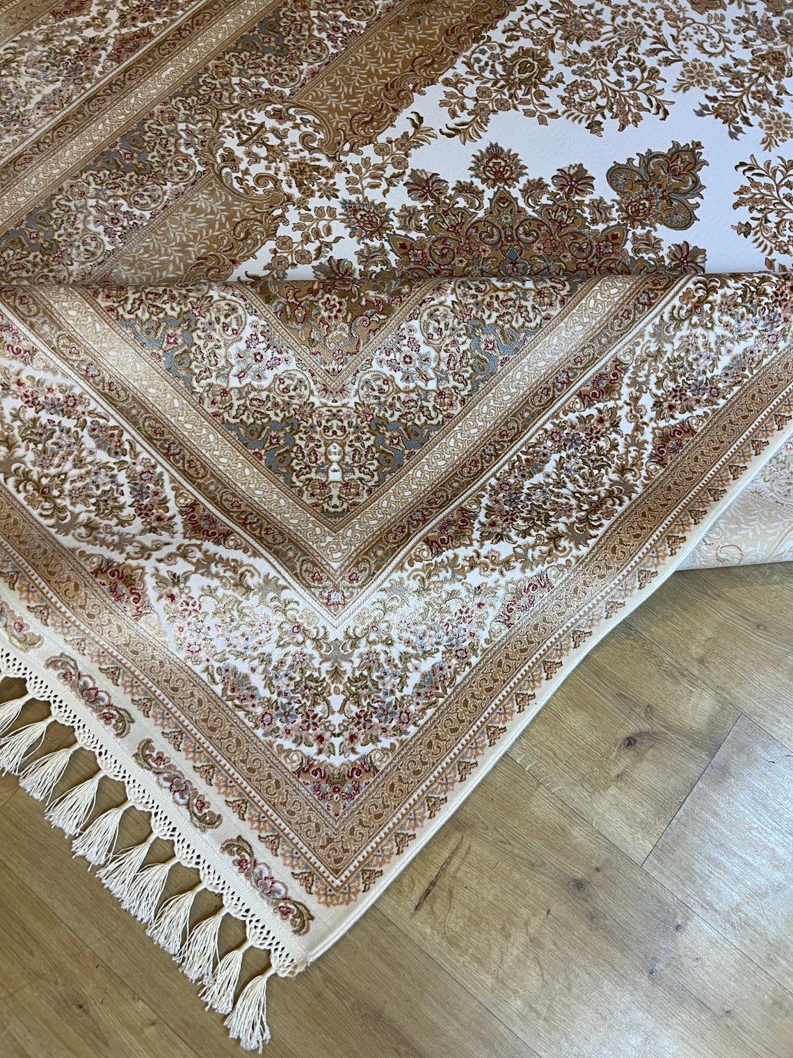 5x8 Ft Gold Beige Silk Rug, Oversize Rug, High Quality Rug, Carpet for ...