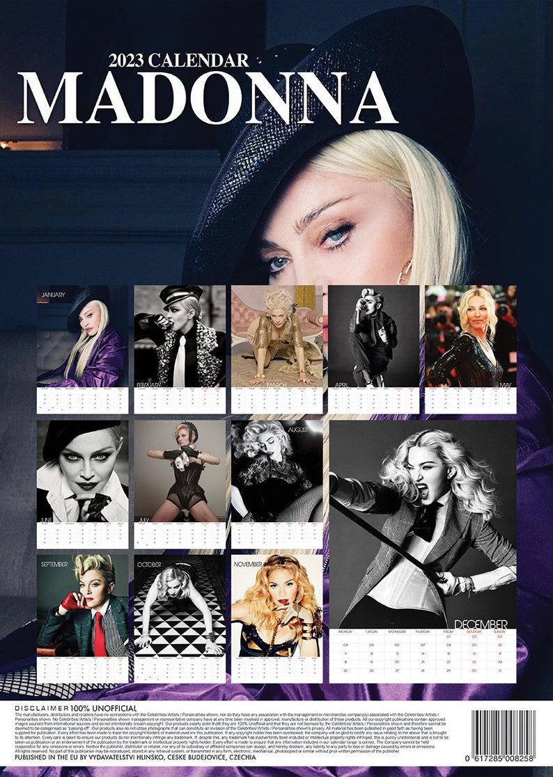 MADONNA CALENDAR 2023 Large A3 Size Wall Calender New and - Etsy UK