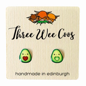 Kawaii Avocado Ohrringe // Mismatched Ohrringe // Beste Freundin Geschenk // Süße Ohrringe // 925 Sterling Silber // Ohrstecker // Mini Food
