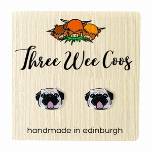 Pug Earrings // Dog Lover Gift // Pug Gift // Friend Gift // S925 earring // Gift For Her // Birthday Gift // Fun Gift