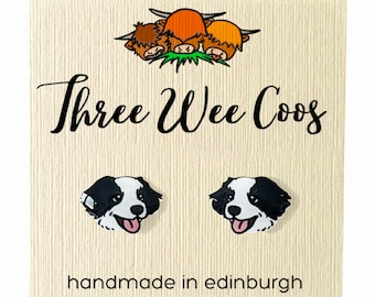 Border Collie Earrings // Dog Earrings // Dog Jewellery // Best Friend Gift // S925 earrings // Gift For Her // Birthday Gift // Fun Gift