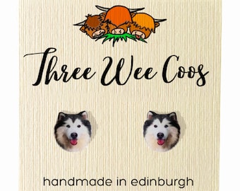 Oorbellen Siberische husky // Husky-oorbellen // Hondensieraden // Cadeau beste vriend // S925-oorbellen // Cadeau voor haar // Verjaardagscadeau //