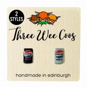 ペプシ缶イヤリング // ペプシダイエットイヤリング // ペプシマックスイヤリング // ソフトドリンクイヤリング // 親友へのギフト // ペアまたはペアリング // S925