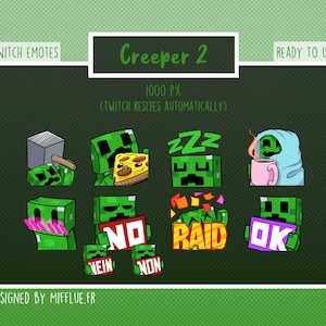Creeper Emotes for Twitch -pack 2-