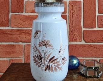 Vintage Cream and Brown West Germany Scheurich 242 22 Flower Vase, Vintage House Interior, Living Room Decor, Flower Vase