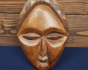 Vintage Wooden Hand Carved Face Of A Woman, Wall Decor, Office Decoration, Rustic and Unusual Home Decoration
