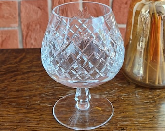 Vintage Single Clear Cut Crystal Brandy Glass, Living Room Decor, Kitchen Decor, Vintage Barware, Dinner Party