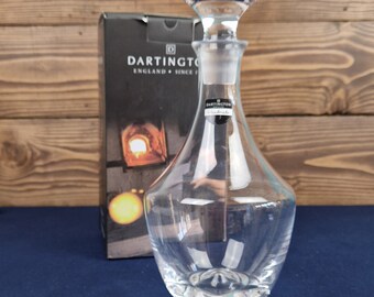 Vintage Handmade Dartington Regatta Clear Crystal Decanter With Box, Retro Kitchen Decor, Living Room Classic Decor, Vintage Dinnerware