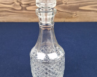 Vintage Pressed Clear Glass Medium Size Decanter, Glass Decor, Vintage House Interior, Party Decor, Living Room Decor