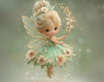 Magical Fairy Wall Art | 10 Digital Pastel Illustrations | Whimsical Nursery Decor & Gift Idea | Instant Download PDF+ZIP