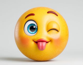 3D Emoji Clipart Set – 10 Funny Emoji Faces with Different Emotions