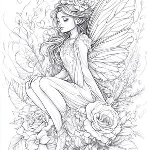 10 Fairy Coloring Pages for Kids PDF Printable – Christmas Fantasy ...