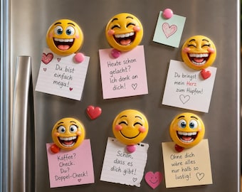Smiling emoji cliparts | 3D renderings PNG with transparent background | Funny smileys for print & digital design ideal for printing