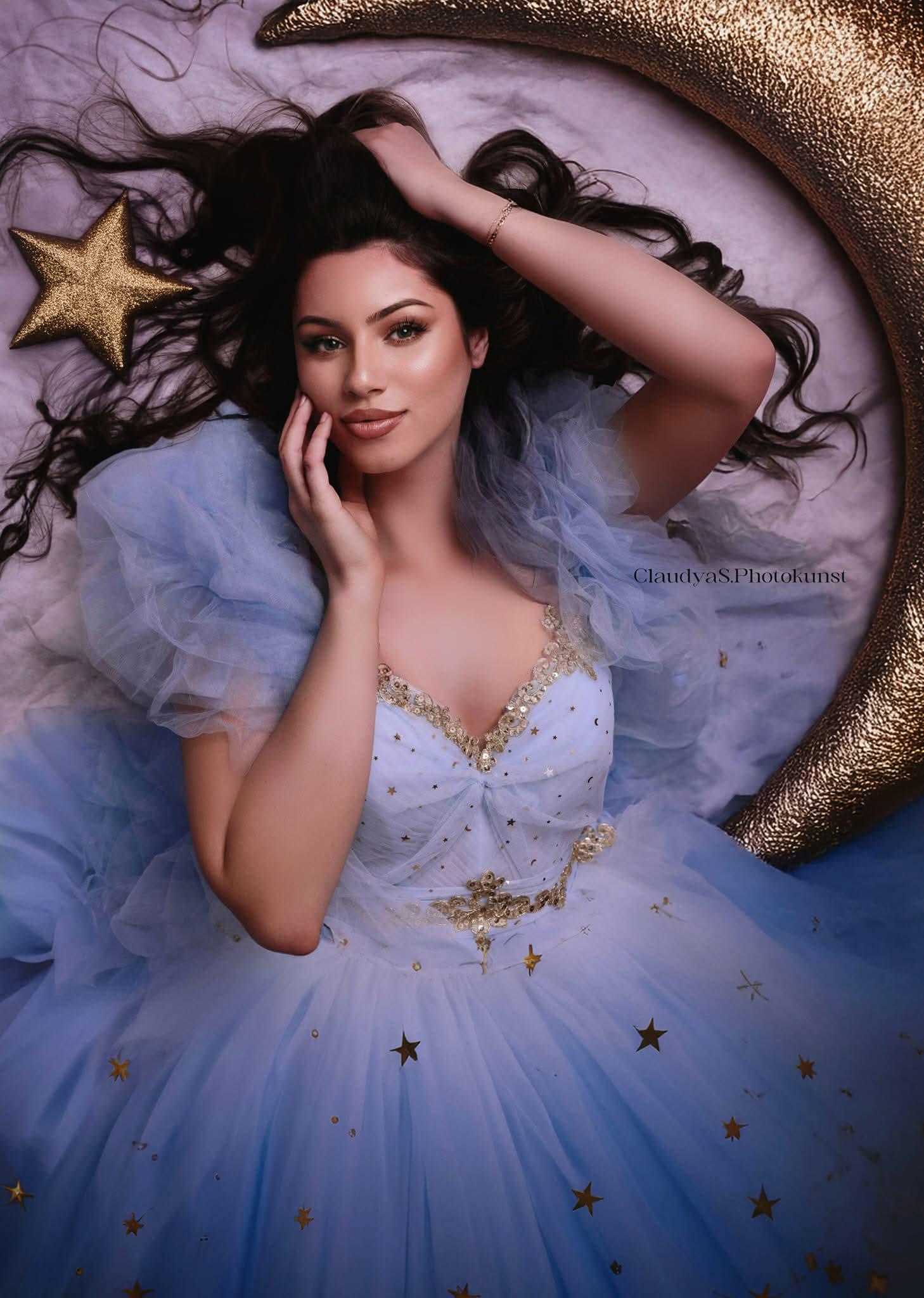 Fairytale Light Blue Princess Dress  Winter Queen Gown  Fantasy Ball Gown  With Gold Details  Photoshoot Outfit  Fairy Dress - Etsy