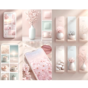 Instagram Branding Kit Canva | 40 Social Media Templates Pastel Pink Mint Beige | Posts Stories Carousels Highlight Covers PDF JPG