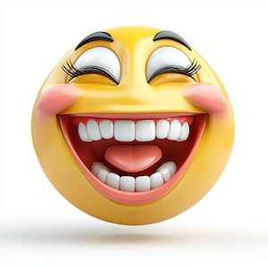 Smiling emoji cliparts | 3D renderings PNG with transparent background | Funny smileys for print & digital design ideal for printing