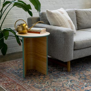 Circle end table for living room. Colorful Round Side Table | Living Room End Table | Low Side Table | Modern Nightstand | Wooden Bedside Table | Mid Century Modern Table