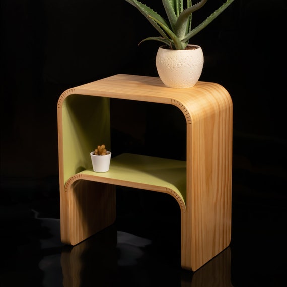 Colorful End Table Small Side Table Wooden Nightstand Low Bedside