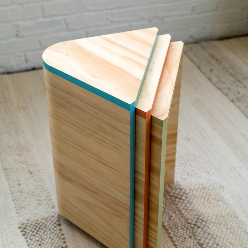 Colorful Stacking Side Table: Modern Wooden Plant Stand Stool - Etsy