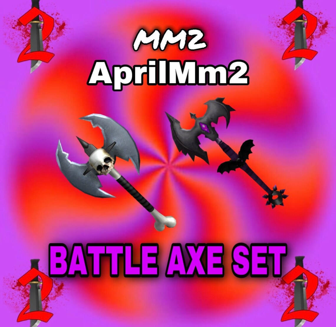 BATTLE AXE SET Mm2 Godly very Cheap read Item Details Etsy
