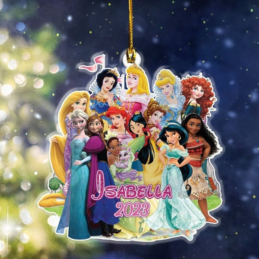 Personalized Disney Princess Christmas Ornament Princess - Etsy