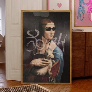 Eclectic altered Renaissance art wall print, large printable art, graffiti wall art