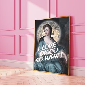 I love disco eclectic altered rennesaince wall print, large printable art
