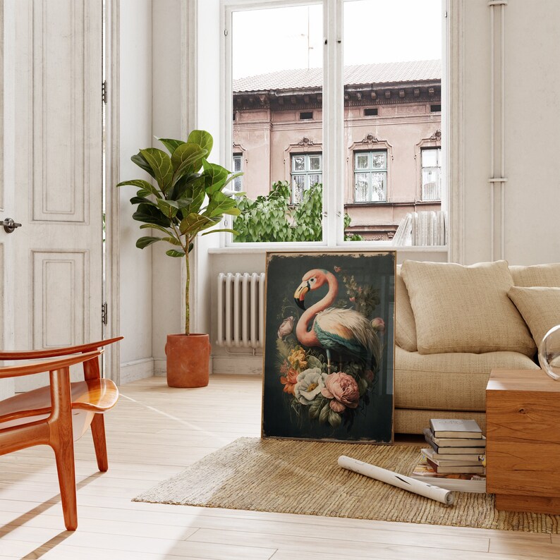 Flamingo eclectic wall art
