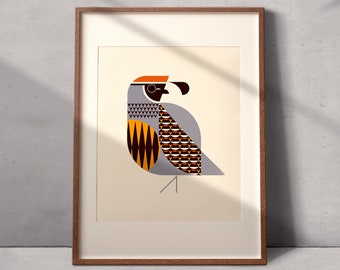 Gambel's Quail, Hunting Decor, Cabin Decor, Gifts for Hunters, Game Bird Prints, Art for Office or Man Cave, Modern Bird Art Prints