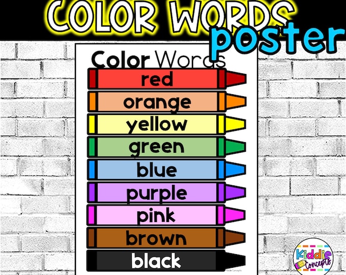 Color Words Poster - Etsy