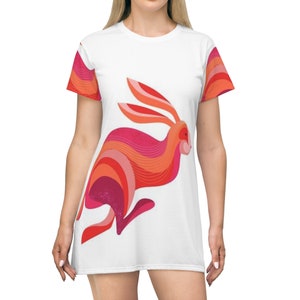 AOP Tshirt Dress Abstract Shirtdress Spinner Tshirt Dress in  Artistic Fusion Abstract Patterns