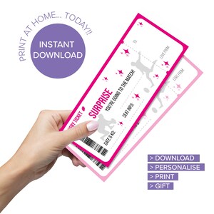 PINK Rugby Surprise ticket, Surprise Rugby Match, Rugby Game >>Print at Home//Printable<<  *DIGITAL DOWNLOAD*